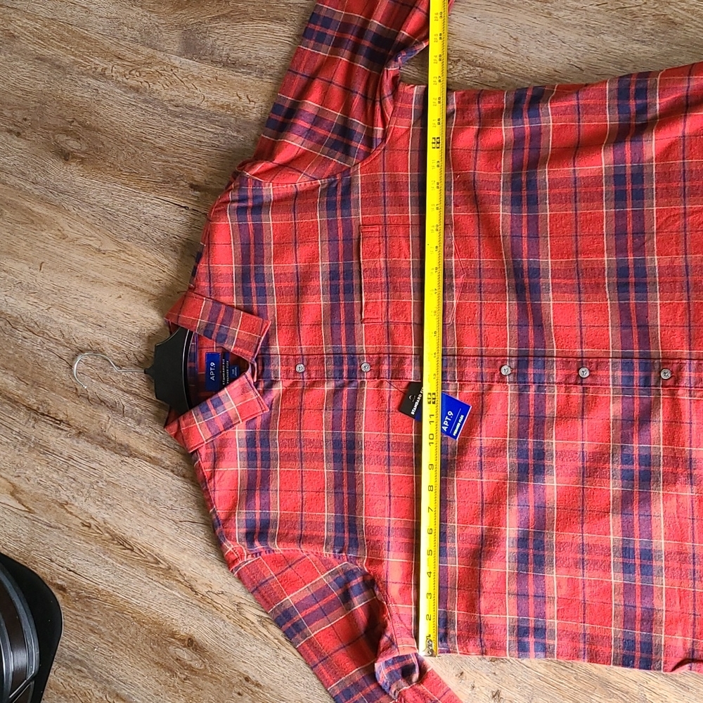 APT.9 BIG & TALL MENS STANDARD FIT PREMIER FLEX FLANNEL SHIRT SIZE 1XB - Picture 11 of 13